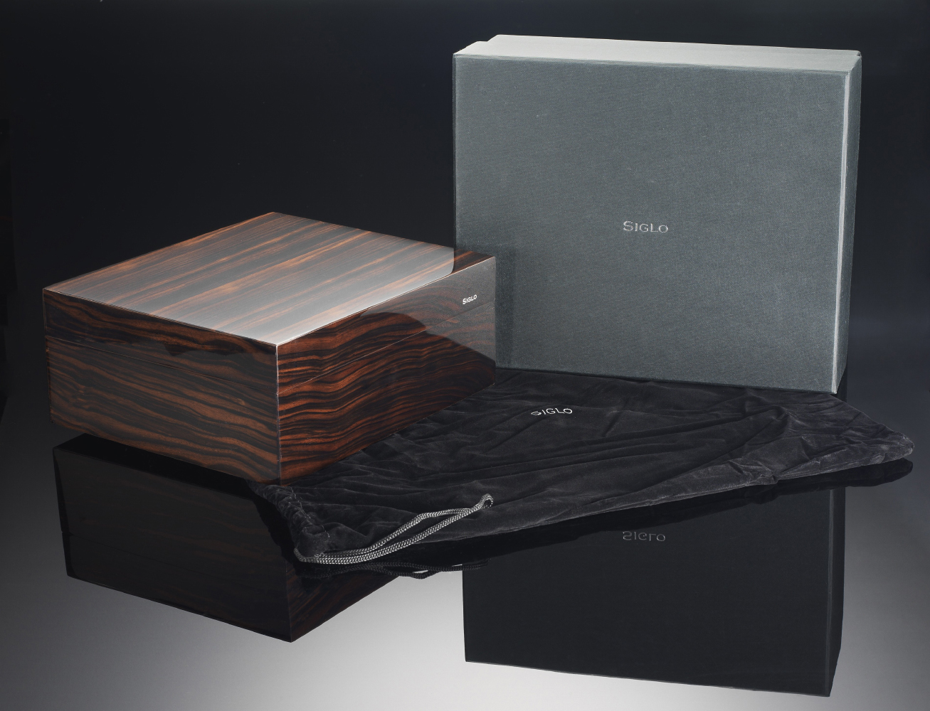 Siglo 50-Stick Humidor Macassar Ebony - Image 6